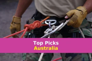 a man holding a rope and a pair of scissors