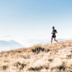 man running on the mountain